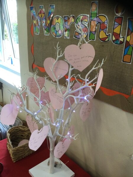 Image of Writing prayers for our prayer tree
